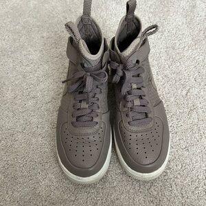 Nike Air Force High-Top Sneakers in Taupe